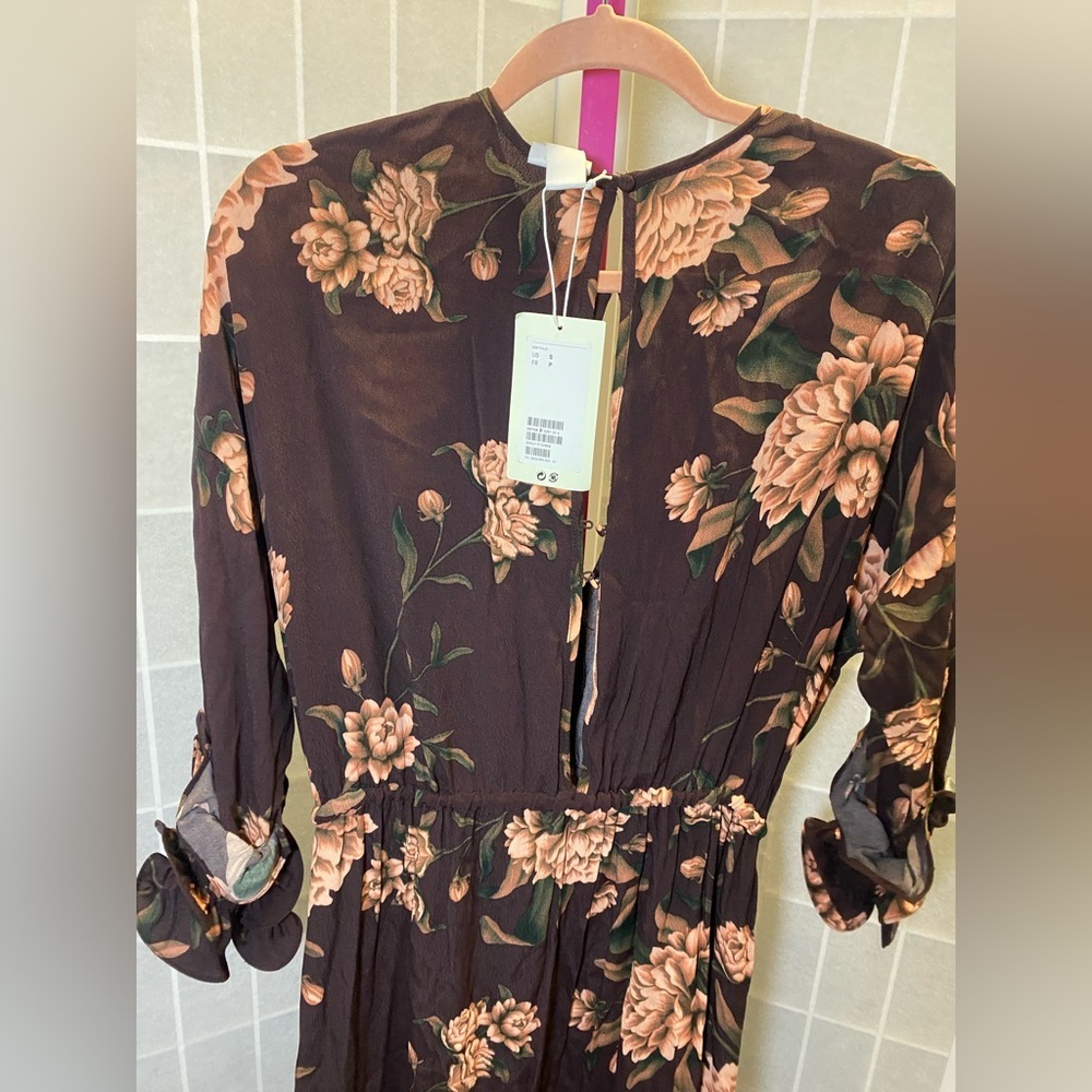 NWT Johanna Ortiz x H&M Pink Floral Long Sleeve Dress - Picture 11 of 11